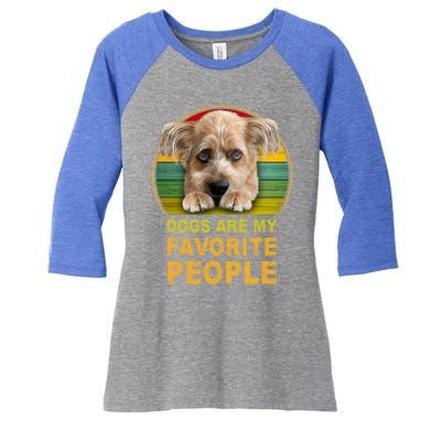 Terrier Mix Dogs Are My Favorite People Great Gift Great Gift Women's Tri-Blend 3/4-Sleeve Raglan Shirt