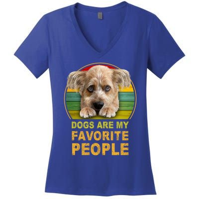 Terrier Mix Dogs Are My Favorite People Great Gift Great Gift Women's V-Neck T-Shirt