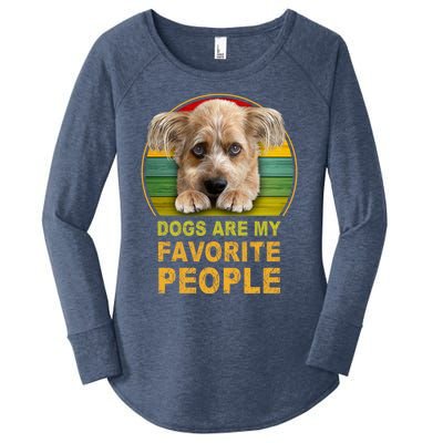 Terrier Mix Dogs Are My Favorite People Great Gift Great Gift Women's Perfect Tri Tunic Long Sleeve Shirt