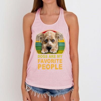 Terrier Mix Dogs Are My Favorite People Great Gift Great Gift Women's Knotted Racerback Tank