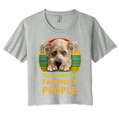 Terrier Mix Dogs Are My Favorite People Great Gift Great Gift Women's Crop Top Tee