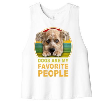 Terrier Mix Dogs Are My Favorite People Great Gift Great Gift Women's Racerback Cropped Tank