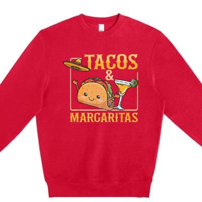 Tacos & Margaritas Design for a Taco Lover Premium Crewneck Sweatshirt