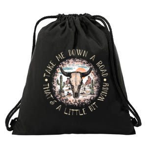 Take Me Down A Road Thats A Little Bit Windy Western Deserts Drawstring Bag