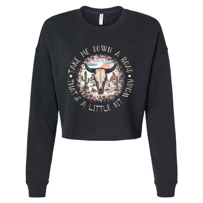 Take Me Down A Road Thats A Little Bit Windy Western Deserts Cropped Pullover Crew