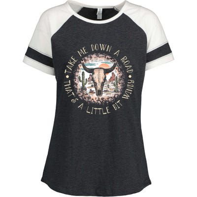 Take Me Down A Road Thats A Little Bit Windy Western Deserts Enza Ladies Jersey Colorblock Tee