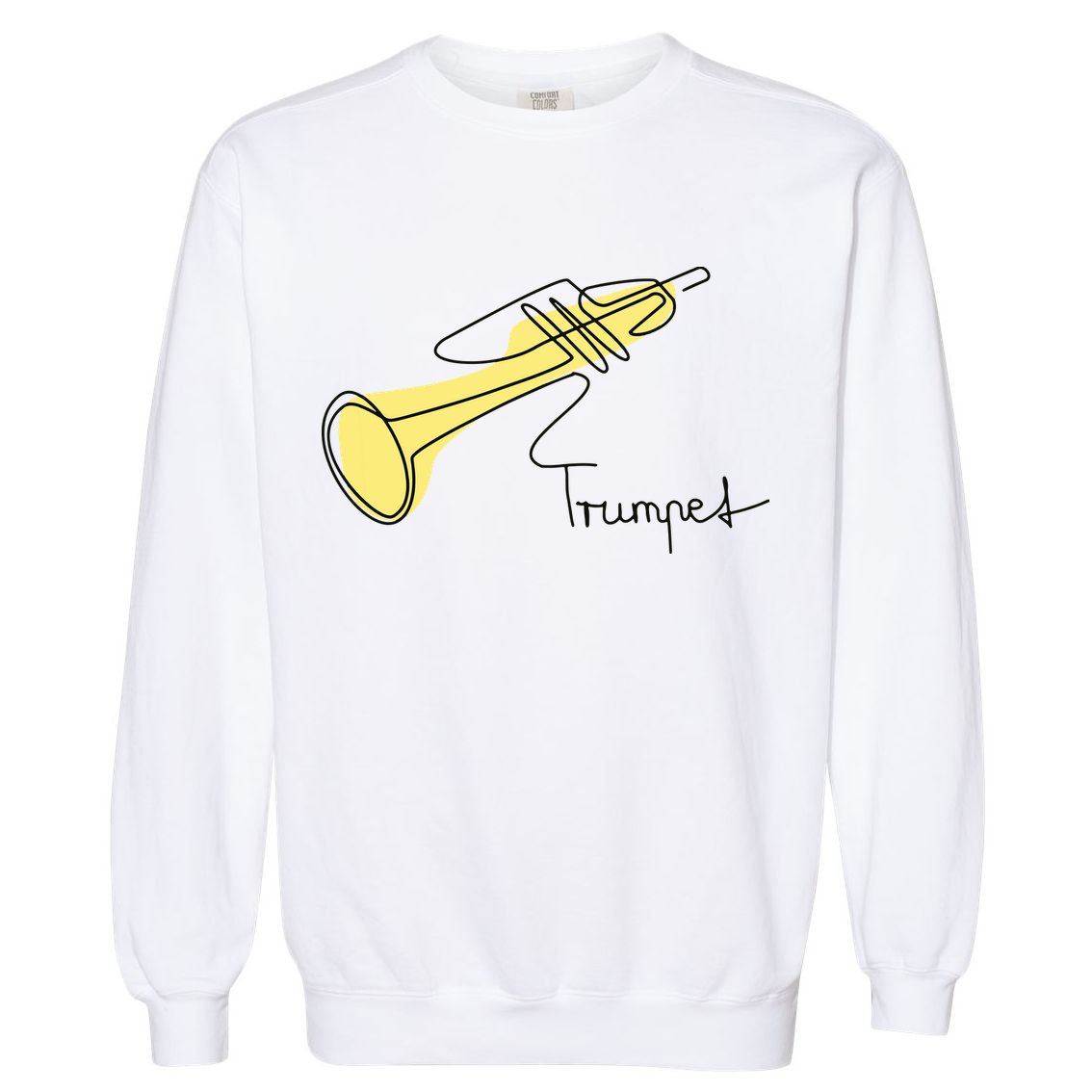 Trumpet Musician Design One Line Trumpet Garment-Dyed Sweatshirt