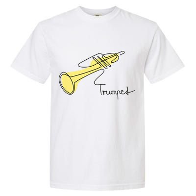 Trumpet Musician Design One Line Trumpet Garment-Dyed Heavyweight T-Shirt