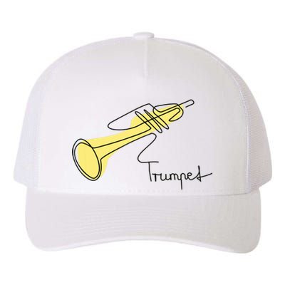 Trumpet Musician Design One Line Trumpet Yupoong Adult 5-Panel Trucker Hat