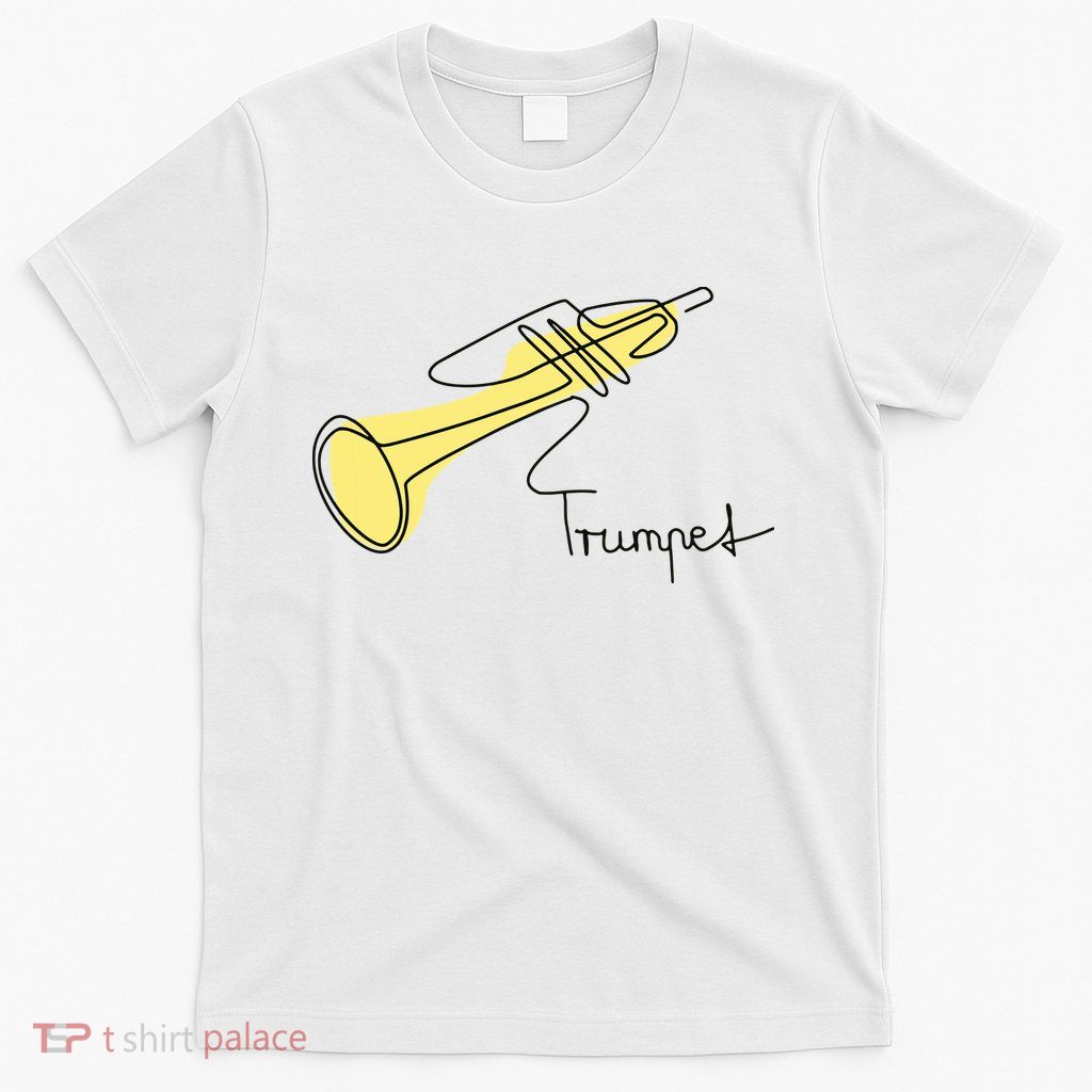 Trumpet Musician Design One Line Trumpet T-Shirt
