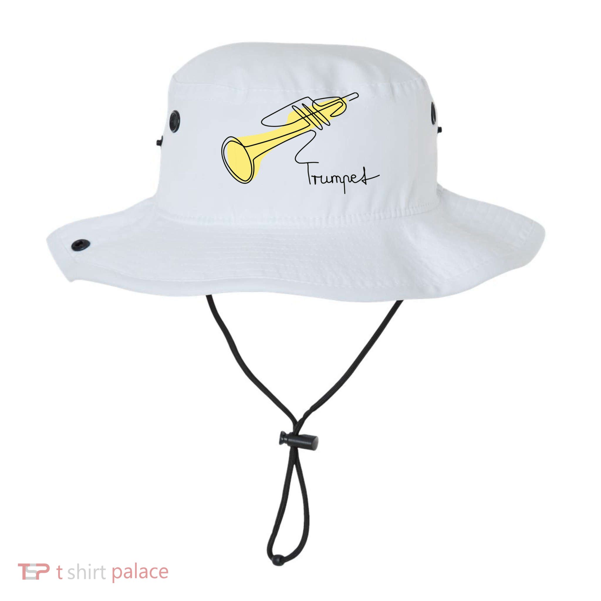 Trumpet Musician Design One Line Trumpet Bucket Hat