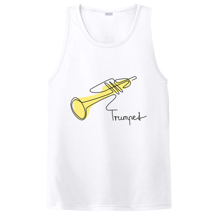 Trumpet Musician Design One Line Trumpet PosiCharge Competitor Tank