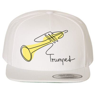 Trumpet Musician Design One Line Trumpet Wool Snapback Cap