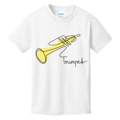 Trumpet Musician Design One Line Trumpet Kids T-Shirt