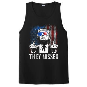 They Missed Donald Trump Shot Trump 2024 Us American Flag PosiCharge Competitor Tank