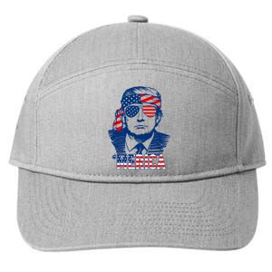 Trump Merica Donald Trump Funny 4th Of July Pro Trump 7-Panel Snapback Hat