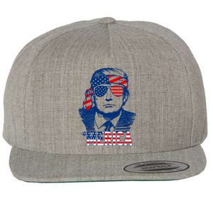 Trump Merica Donald Trump Funny 4th Of July Pro Trump Wool Snapback Cap