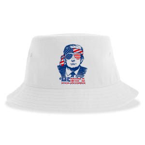 Trump Merica Donald Trump Funny 4th Of July Pro Trump Sustainable Bucket Hat