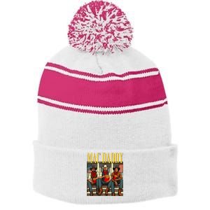 Trump Mc Daddy Trump 2024 Trump Vance Elon Support Trump Stripe Pom Pom Beanie