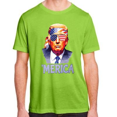 Trump Merica Donald Trump Funny 4th Of July Merica Adult ChromaSoft Performance T-Shirt