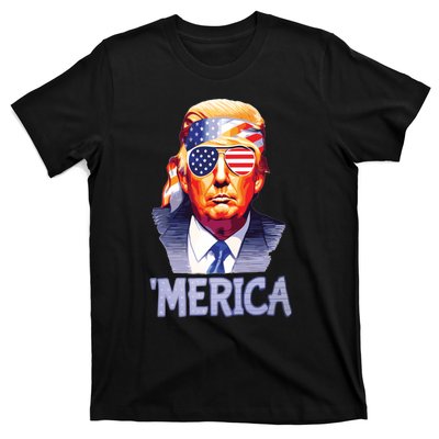 Trump Merica Donald Trump Funny 4th Of July Merica T-Shirt