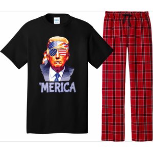 Trump Merica Donald Trump Funny 4th Of July Merica Pajama Set