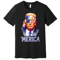 Trump Merica Donald Trump Funny 4th Of July Merica Premium T-Shirt