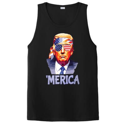 Trump Merica Donald Trump Funny 4th Of July Merica PosiCharge Competitor Tank