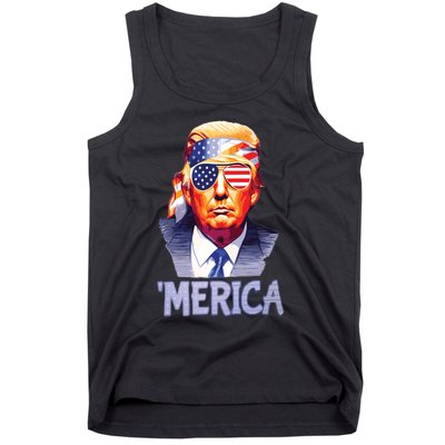 Trump Merica Donald Trump Funny 4th Of July Merica Tank Top