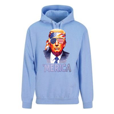 Trump Merica Donald Trump Funny 4th Of July Merica Unisex Surf Hoodie