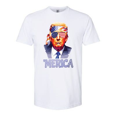 Trump Merica Donald Trump Funny 4th Of July Merica Softstyle CVC T-Shirt