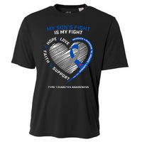 T1D Mom Dad My Son's Fight Type 1 Diabetes Awareness Gifts Cooling Performance Crew T-Shirt