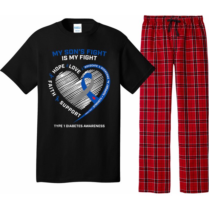 T1D Mom Dad My Son's Fight Type 1 Diabetes Awareness Gifts Pajama Set