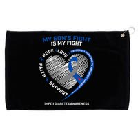 T1D Mom Dad My Son's Fight Type 1 Diabetes Awareness Gifts Grommeted Golf Towel