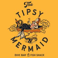 Tipsy Mermaid Dive Bar Cute Retro Pinup Pom Pom 12in Knit Beanie