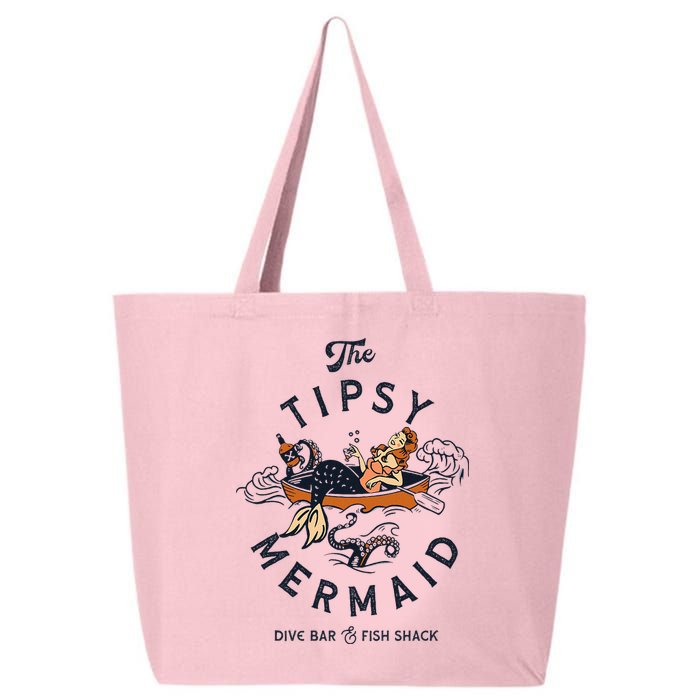 Tipsy Mermaid Dive Bar Cute Retro Pinup 25L Jumbo Tote