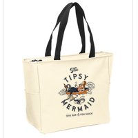 Tipsy Mermaid Dive Bar Cute Retro Pinup Zip Tote Bag