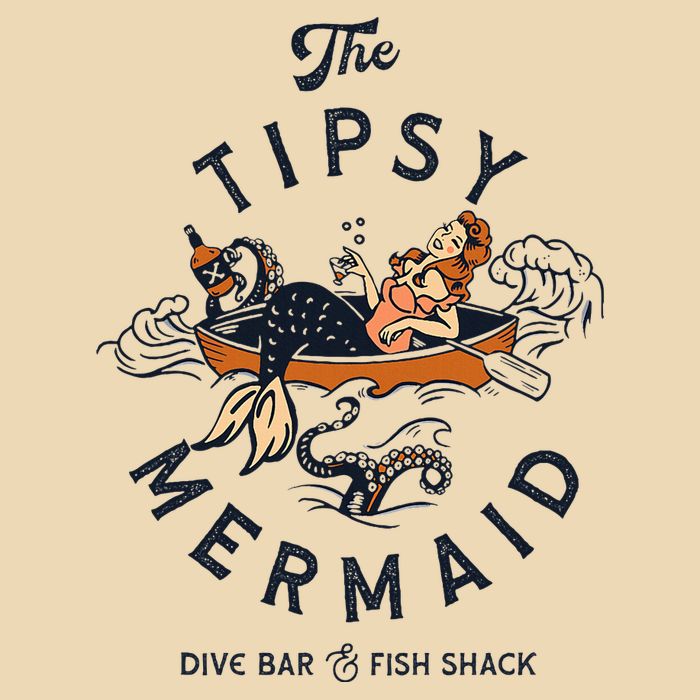 Tipsy Mermaid Dive Bar Cute Retro Pinup Zip Tote Bag