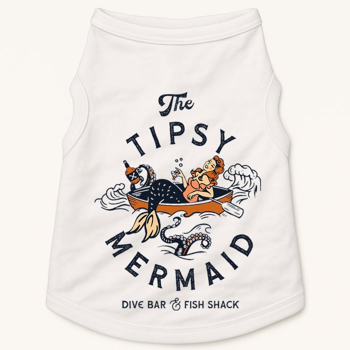 Tipsy Mermaid Dive Bar Cute Retro Pinup Doggie Tank