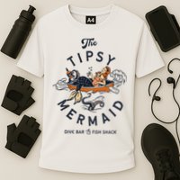 Tipsy Mermaid Dive Bar Cute Retro Pinup Performance Shirt
