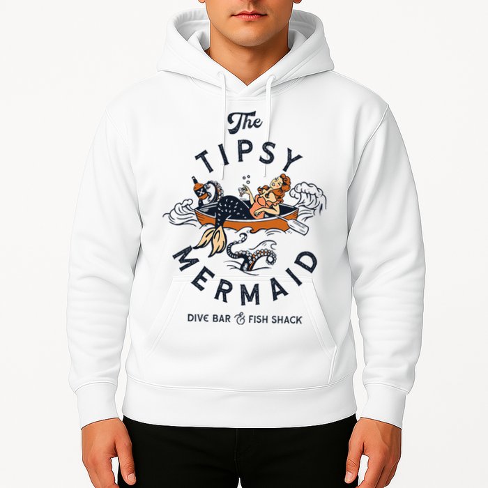 Tipsy Mermaid Dive Bar Cute Retro Pinup Hoodie