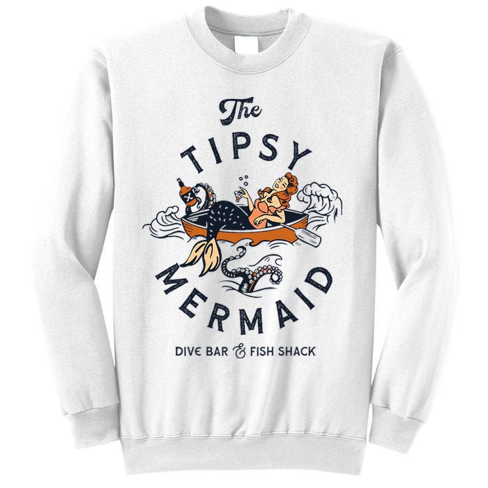Tipsy Mermaid Dive Bar Cute Retro Pinup Sweatshirt