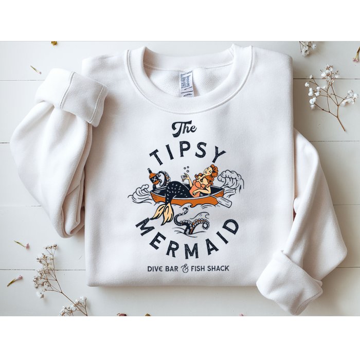 Tipsy Mermaid Dive Bar Cute Retro Pinup Sweatshirt