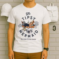 Tipsy Mermaid Dive Bar Cute Retro Pinup T-Shirt