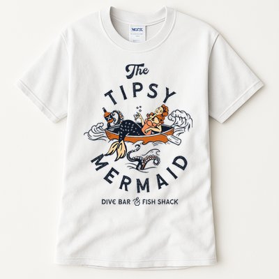 Tipsy Mermaid Dive Bar Cute Retro Pinup Tall T-Shirt