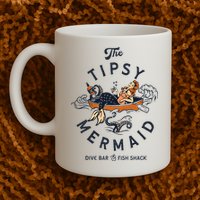 Tipsy Mermaid Dive Bar Cute Retro Pinup Mug