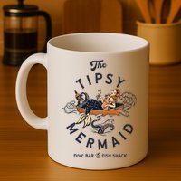 Tipsy Mermaid Dive Bar Cute Retro Pinup Mug