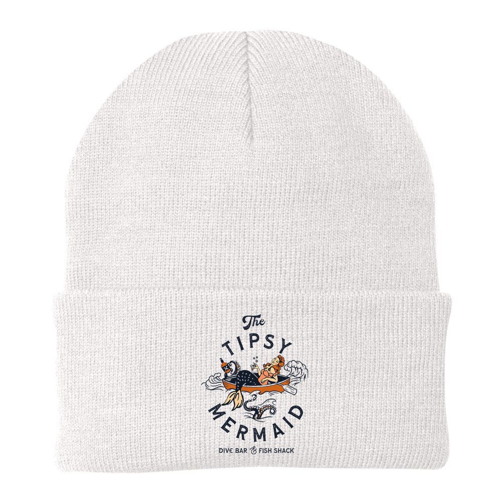 Tipsy Mermaid Dive Bar Cute Retro Pinup Beanie
