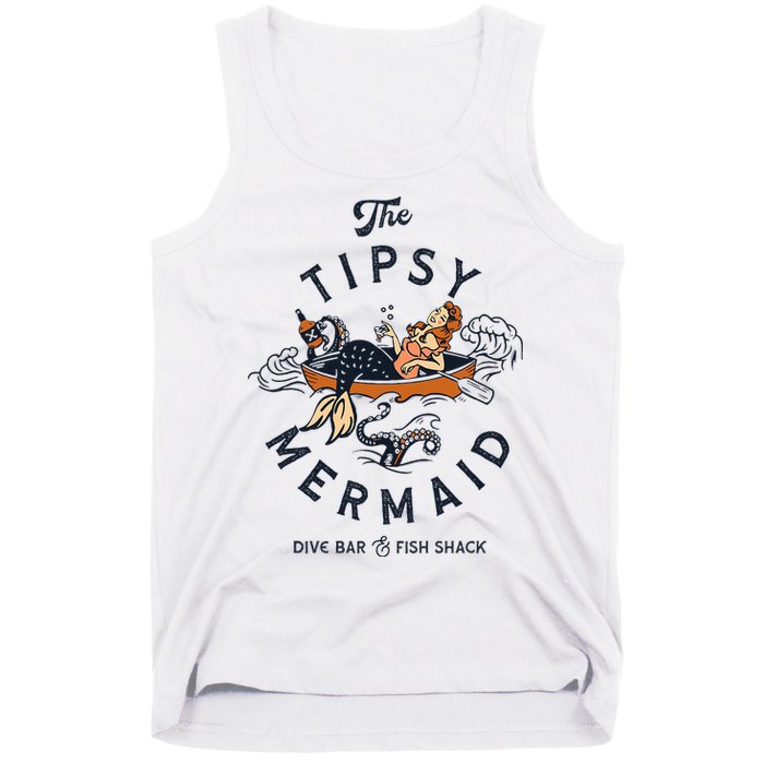 Tipsy Mermaid Dive Bar Cute Retro Pinup Tank Top