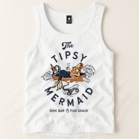 Tipsy Mermaid Dive Bar Cute Retro Pinup Tank Top